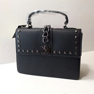 Badgley Mischka NEW Quiet Luxury Long Strap Crossbody Studs & Chain Flap Bag